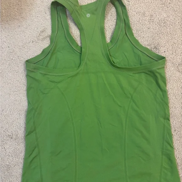 Athleta Racerback Tank Top Large Green Seamless Workout Athletic Top - Picture 2 of 2